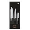3 peilių rinkinys „Wasabi Black“ - universalus ir Santoku peiliai iš „KAI“: kokybė, našumas ir tikslumas virtuvėje.