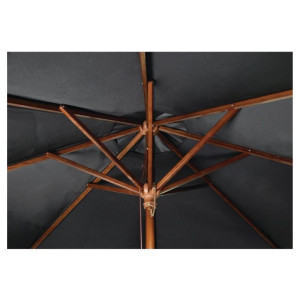 Juoda apvali skėtis Ø 2,5 m - Bolero - Fourniresto