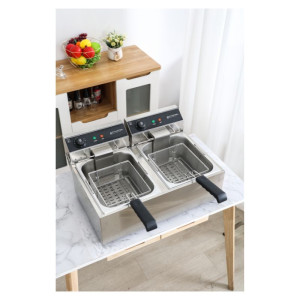 Profesionali gruzdintuvė Dynasteel - 2 x 10 L | Talpa 20 L | Nerūdijantis plienas | Galia 2 x 3000 W